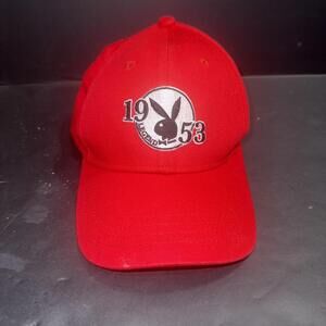 Vintage Stamped Playboy Bunny Red  Hat Adjustable SnapBack Ball Cap
